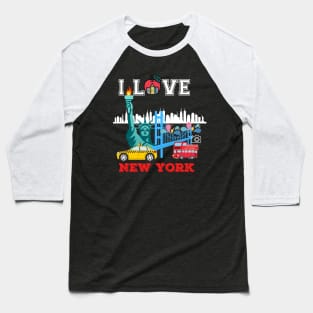 Big Apple Design Baseball T-Shirt